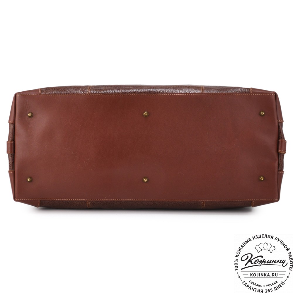 Кожаная дорожная сумка "Мегаполис" (фактура коричневая)